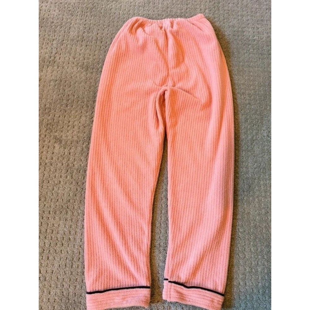 PINK Victoria's Secret Sleeping Beauty Pink Ribbed Plush Pajama Pants Small